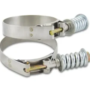 Best Choice Vibrant SS T-Bolt Clamps Pack of 2 Size Range: 3.53in to 3.83in OD For use w/ 3.25in ID Coupling