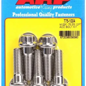 Arp S/S Bolt Kit - 12Pt. (5) 12Mm X 1.75 X 40Mm 775-1004 Direct From Manufacturer