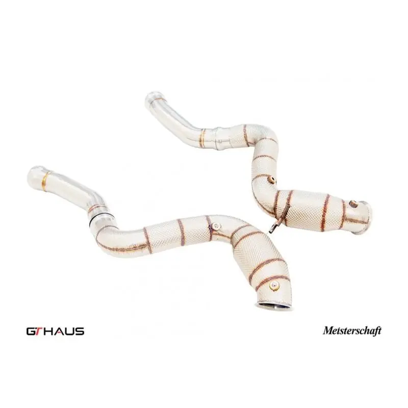 Genuine GTHAUS Primary and Secondary Cat-delete Combo with Heat Shield Stainless for 2018-2019 Mercedes-Benz AMG GT C(ME2413003)