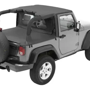 Buy Direct Bestop Header-Style Bikini Top (Targa Length) for 07-09 Wrangler JK 2-Door – Black Diamond|52580-35