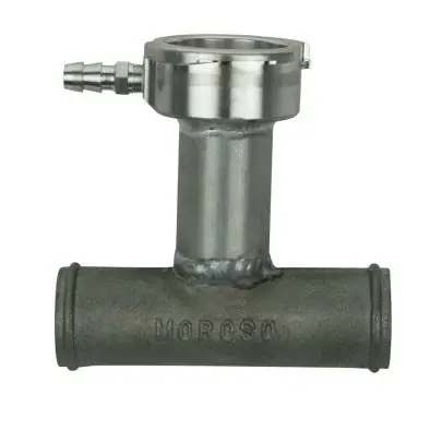 Moroso Extended Hose Mount Filler Neck - 1-1/4 in Hose to 1-1/4 in Hose - 1/8 in NPT Hose Barb Shop Now