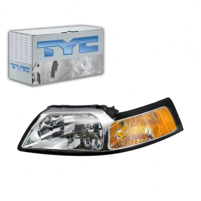 Weekend Sale 1999-2000 Ford Mustang TYC Headlight Assembly Left - Electrical Lighting Body Exterior